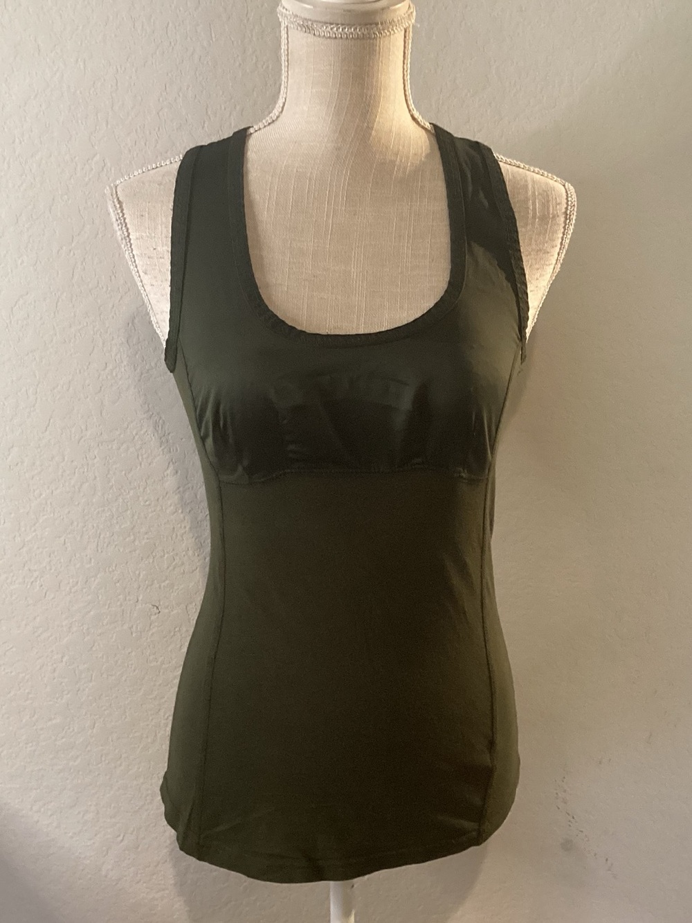 Olive Green Scoop Neck Tank Top